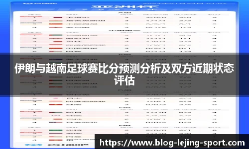 伊朗与越南足球赛比分预测分析及双方近期状态评估