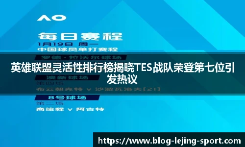 英雄联盟灵活性排行榜揭晓TES战队荣登第七位引发热议